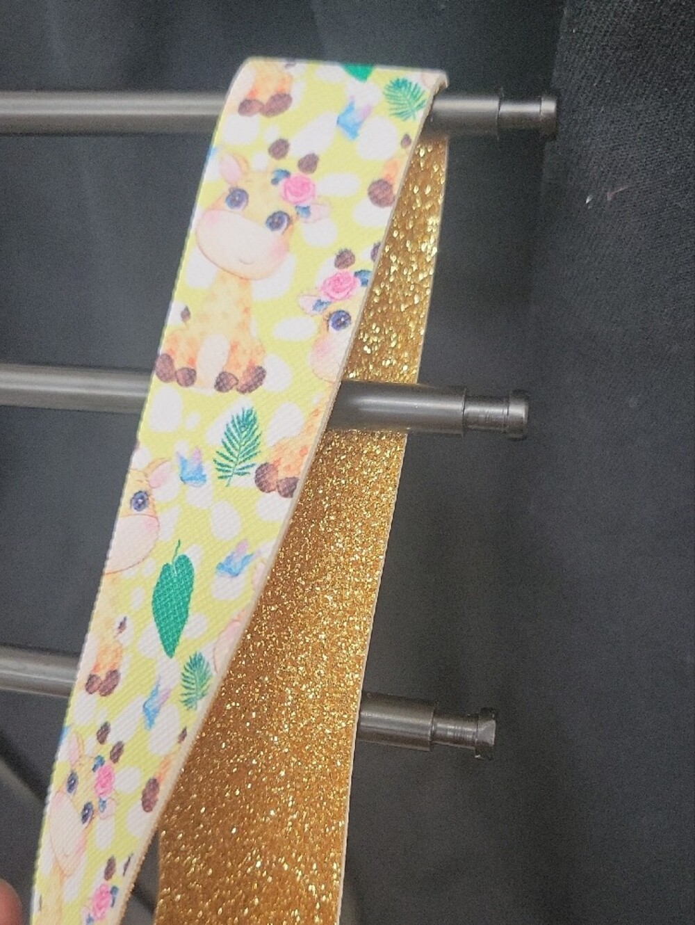 Yellow Giraffe Pattern Keychain Strap - Picture 2 of 2